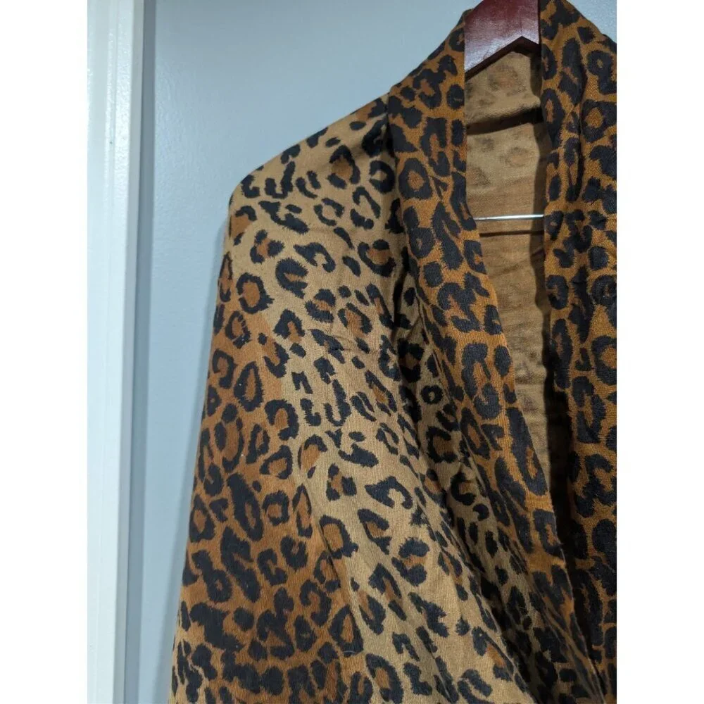 Tashia Pashmina London Women's Leopard Print Shawl Scarf Cashmere Silk Fringe